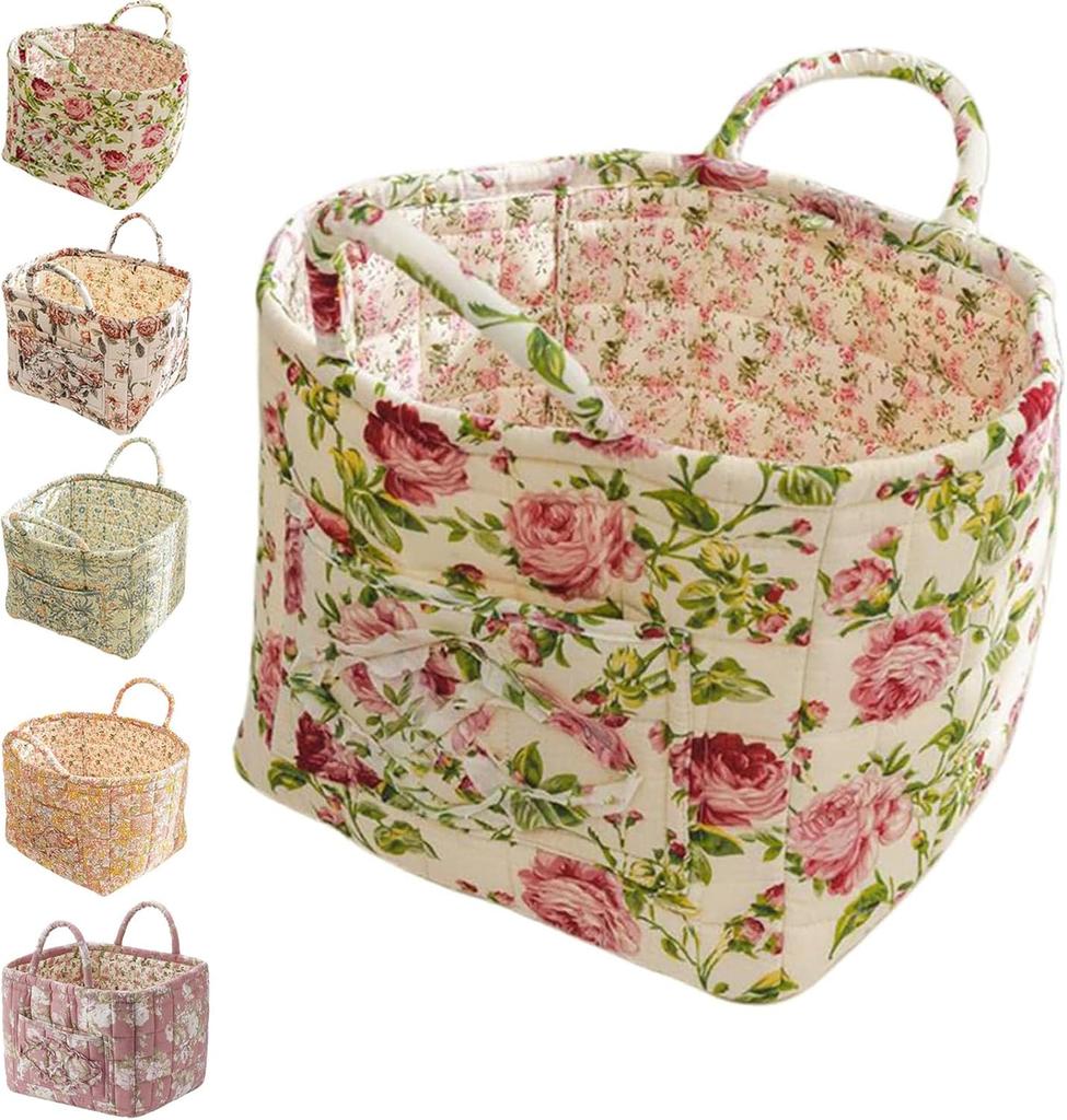 Корзина для хранения ткани в стиле бохо, цветочные корзины для белья, декоративные корзины большой вместимости, переносная складная сумка для хранения одежды и всякой всячины