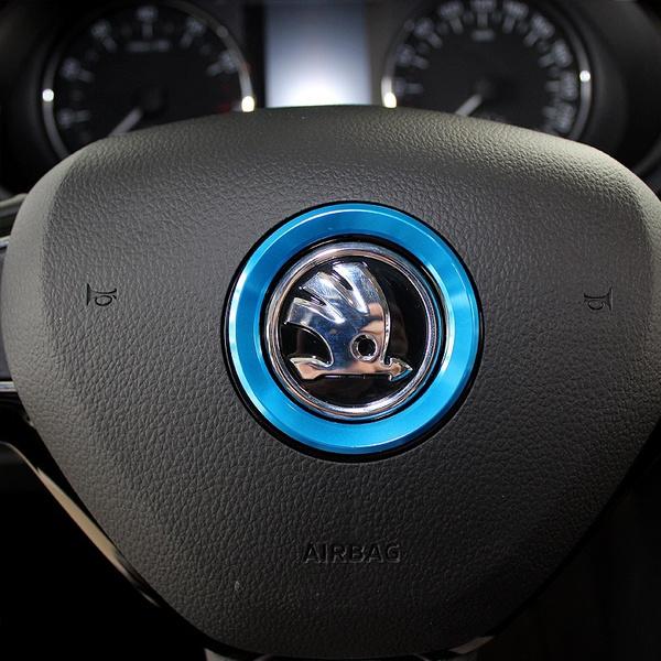 Автомобильный Стайлинг Руль Логотип Эмблемы Кольцо Украшения Наклейка Для Octavia 2 a 7 a7 a5 Rapid Fabia Superb Автомобильные Аксессуары