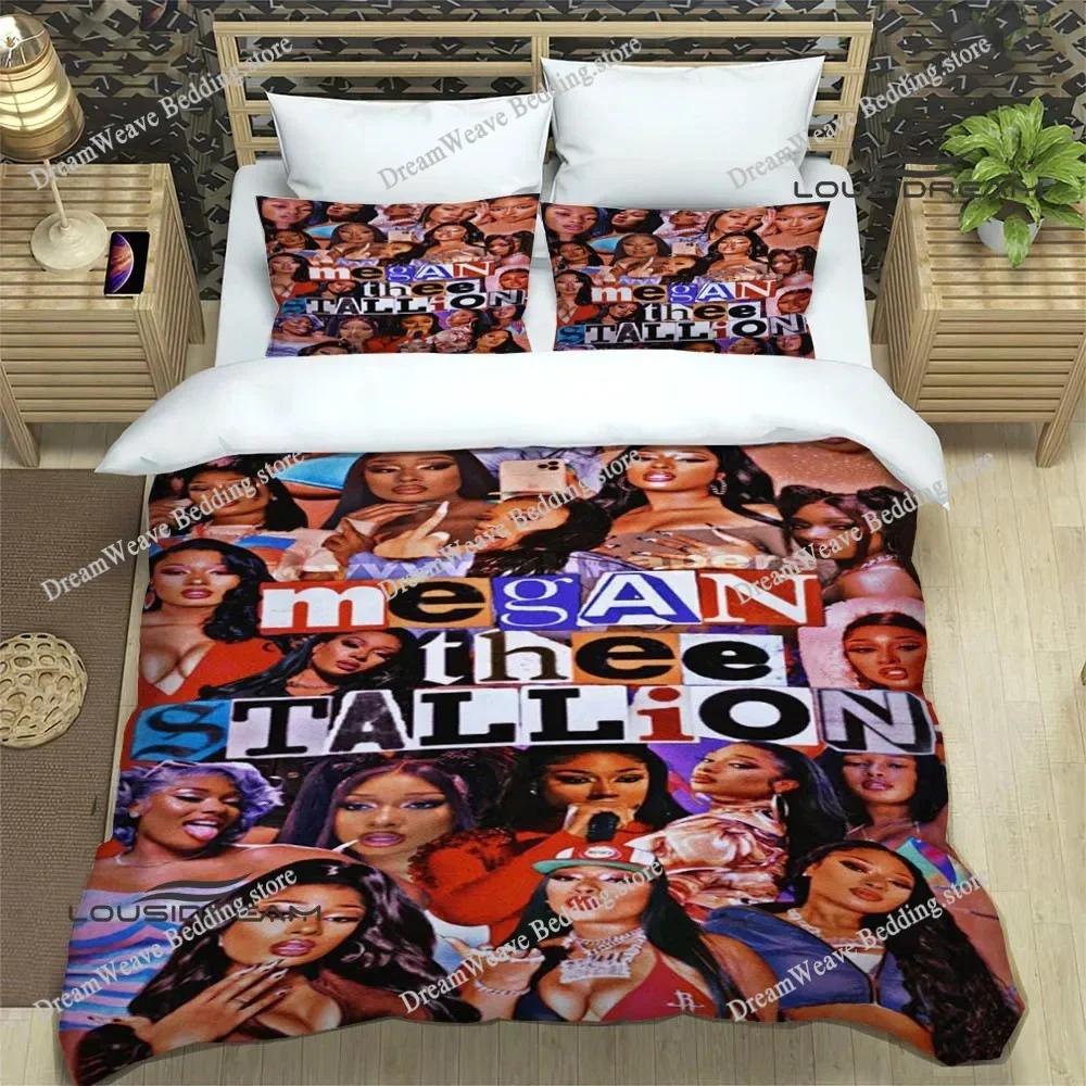 Постельное белье от рэперши Megan Thee Stallion Изысканный набор постельных принадлежностей Комплект с пододеяльником Комплект с одеялом Постельное белье Роскошный подарок на день рождения741