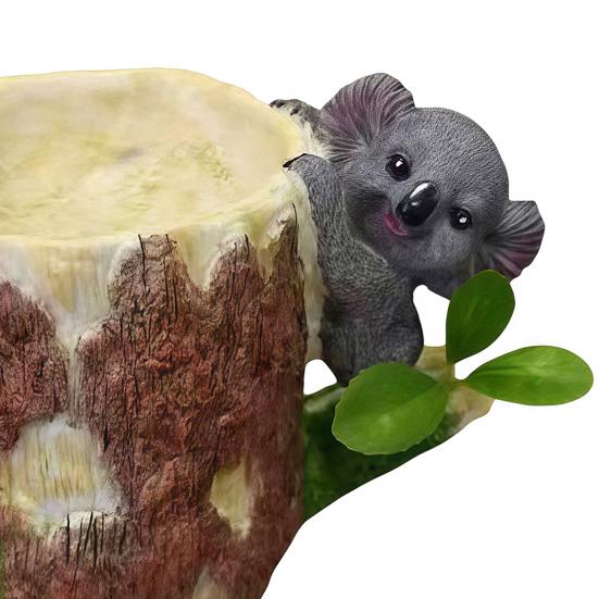 Милая коала, кормушка для птиц, настенная кормушка для птиц, садовая скульптура из смолы, декоративная уличная кормушка для птиц для двора, деревьев, заборов или стен