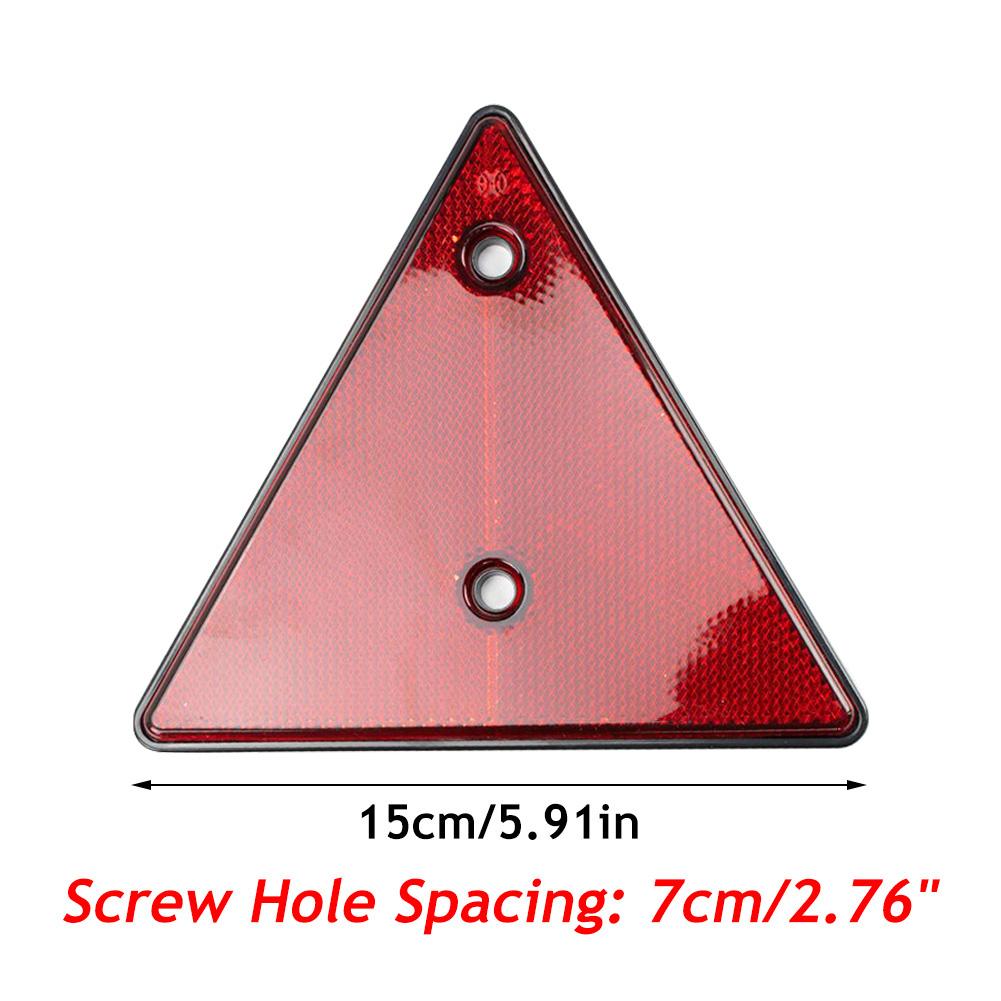 2 шт. красные треугольные отражатели для прицепа для стоек ворот, задние отражатели на винтах, треугольные отражатели для каравана для прицепа