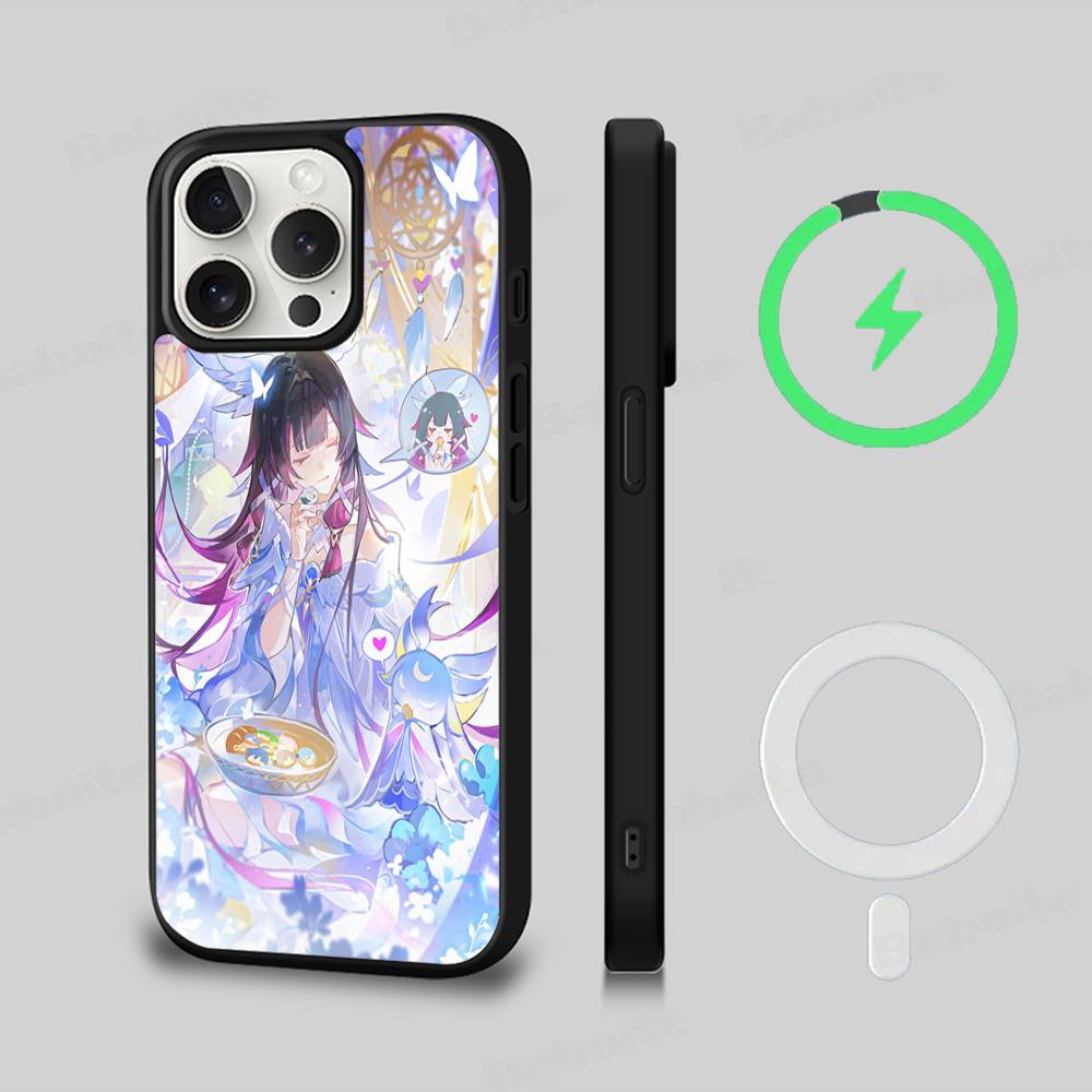 Genshin Impact Коломбина Для Magsafe Чехол для телефона Для IPhone 17 Air 16 15 14 13 12 11 Pro Max Plus Ударопрочный чехол