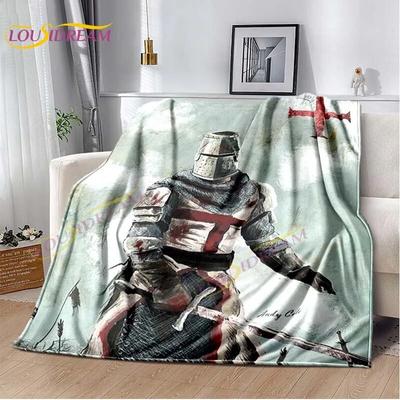 Рыцарские доспехи, кавалерское одеяло, фланелевые одеяла с принтом тамплиеров, легкое одеяло для дивана, стула, спальни, домашний декор, подарки