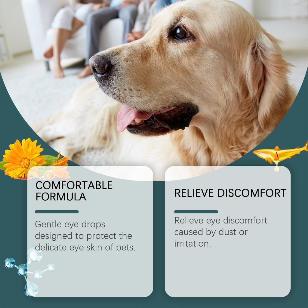 YEGBONG Капли для глаз для домашних животных, подходят для кошек и собак, удаляют слезные дорожки, очищают глазные выделения и глазную слизь, уход за глазами домашних животных, глазная промывка 30 мл/коробка