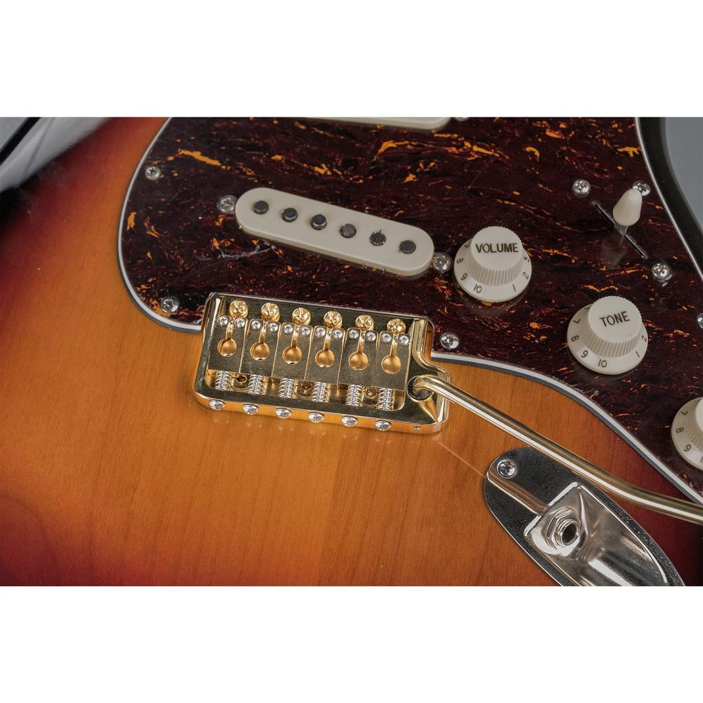 Musiclily Ultra Pitch Brass Style Tremolo Knife for Electric Gold 10.5mm 6-Screw Bridge, Edge, Strat-Style Guitars,