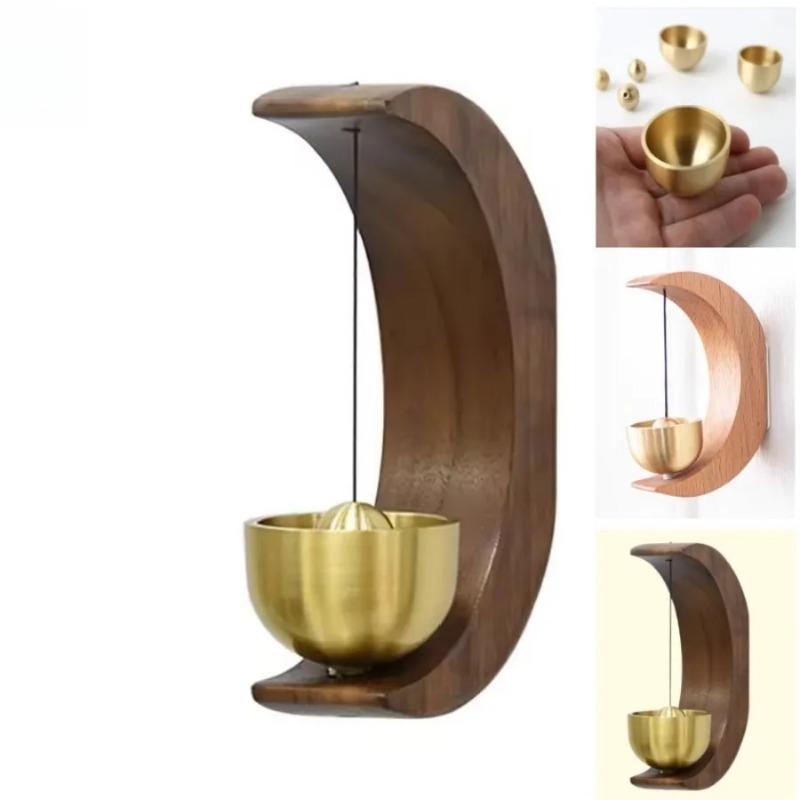 1PC Bell Doorbell Wind Chimes Wooden Doorbell Alert Home Small Bell Door Decoration Wind Chimes & Hanging Decorations