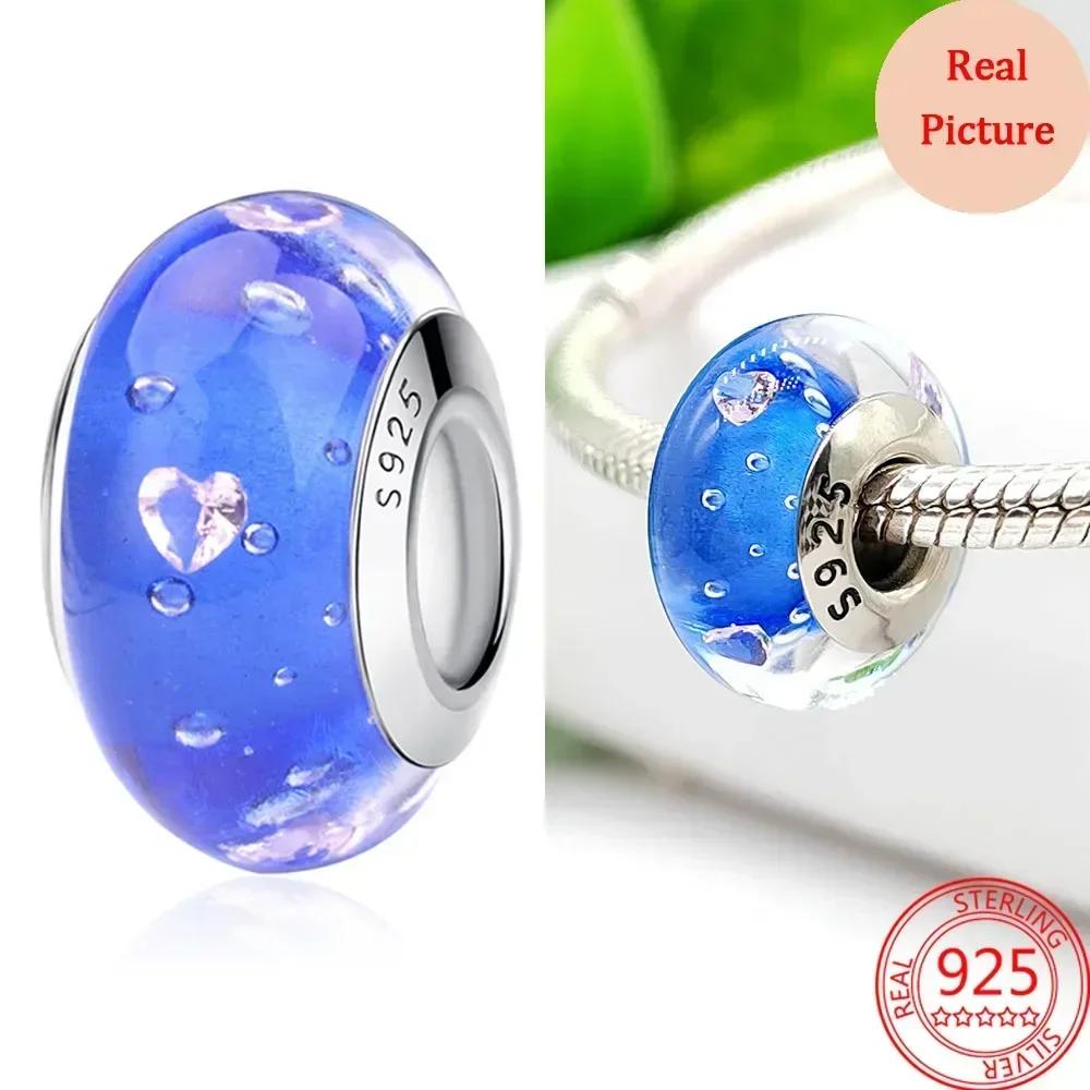 Разноцветные бусины из муранского стекла, стеклянный шарм с волнистым узором, шармы из волнистых стеклянных бусин, подходят для браслетов известных брендов, женские медные украшения, подарок