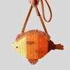 Niche Design Single Shoulder Crossbody Bag Cute Color Fish Hand-woven Straw Bag Spring Summer Beach Bag