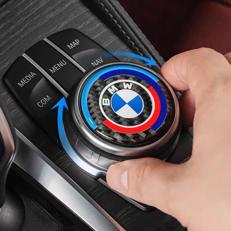 BMW Car M Power Emblem Multimedia Button Cover Trim Knob Stickers For BMW M G20 G30 F10 F40 F44 F34 F30 G01 G02 G05 G06 G07 F25