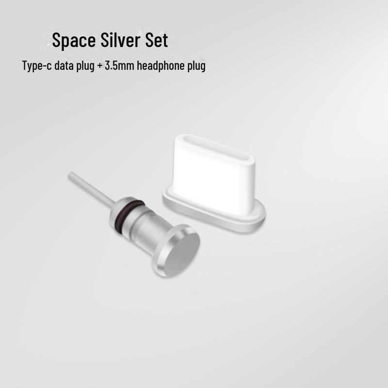 Универсальная металлическая пылезащитная заглушка USB Type-C для Huawei — защищает порт зарядки и разъем для наушников