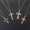 ZHOUYANG Aesthetic Cross Pendants Necklace For Women Kpop Zircon Choker Women's Chain Jewelry Christmas Gifts Wholesale N051