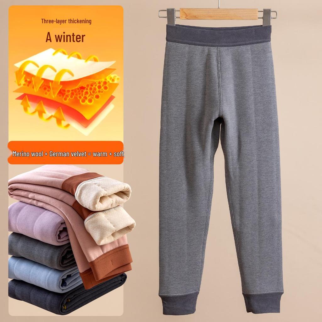 Children's Thickened Velvet School Uniform Pants: Double-Sided Fleece Autumn/Winter Leggings
