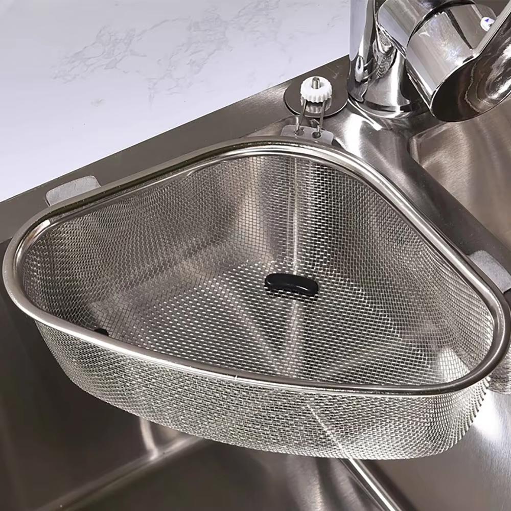 Корзина для слива кухонной раковины Ситечко для раковины из нержавеющей стали Губка Тряпка Подставка для хранения отходов Сетка для мусора Полка Кухонные принадлежности