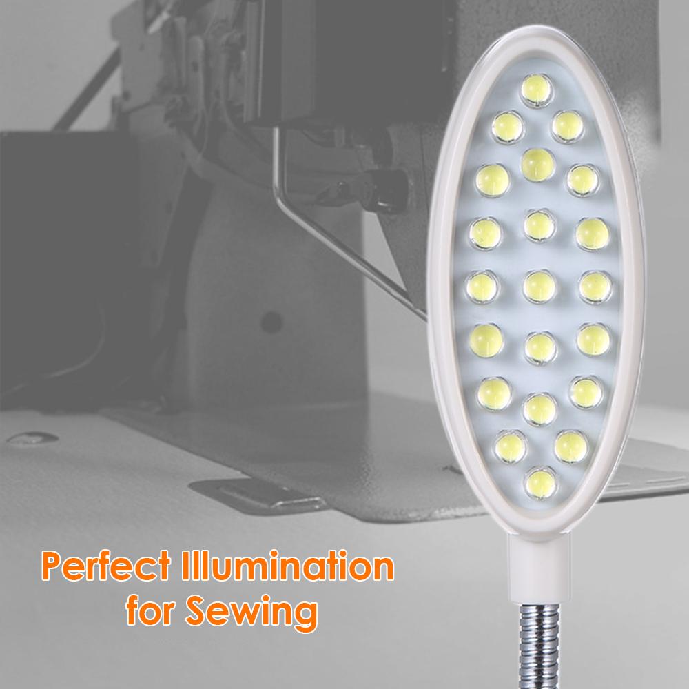 AC110-250V 1W 21LEDs Лампа для швейной машины Поворотная ручка с регулируемой яркостью и фиксированной яркостью