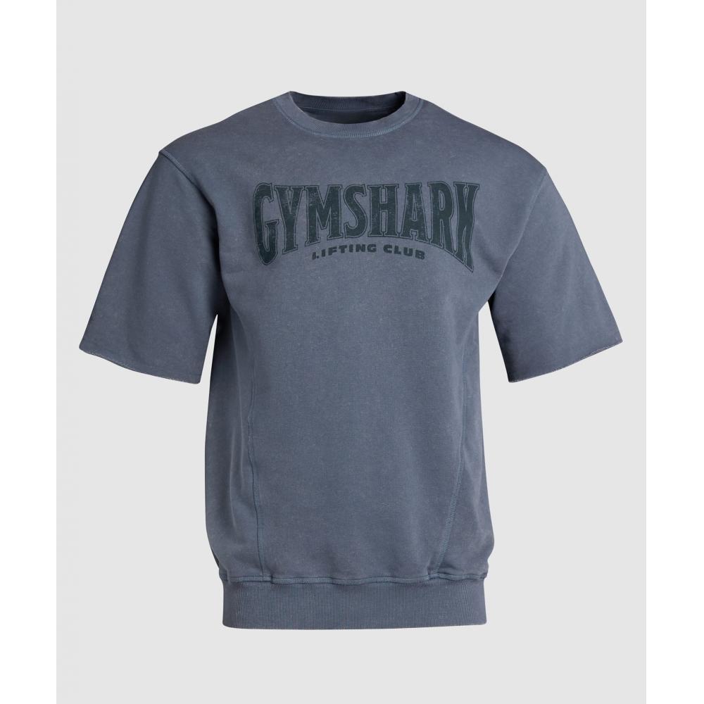 Gymshark Heritage Washed с коротким рукавом Crew Titanium Blue A4a8d Ucms