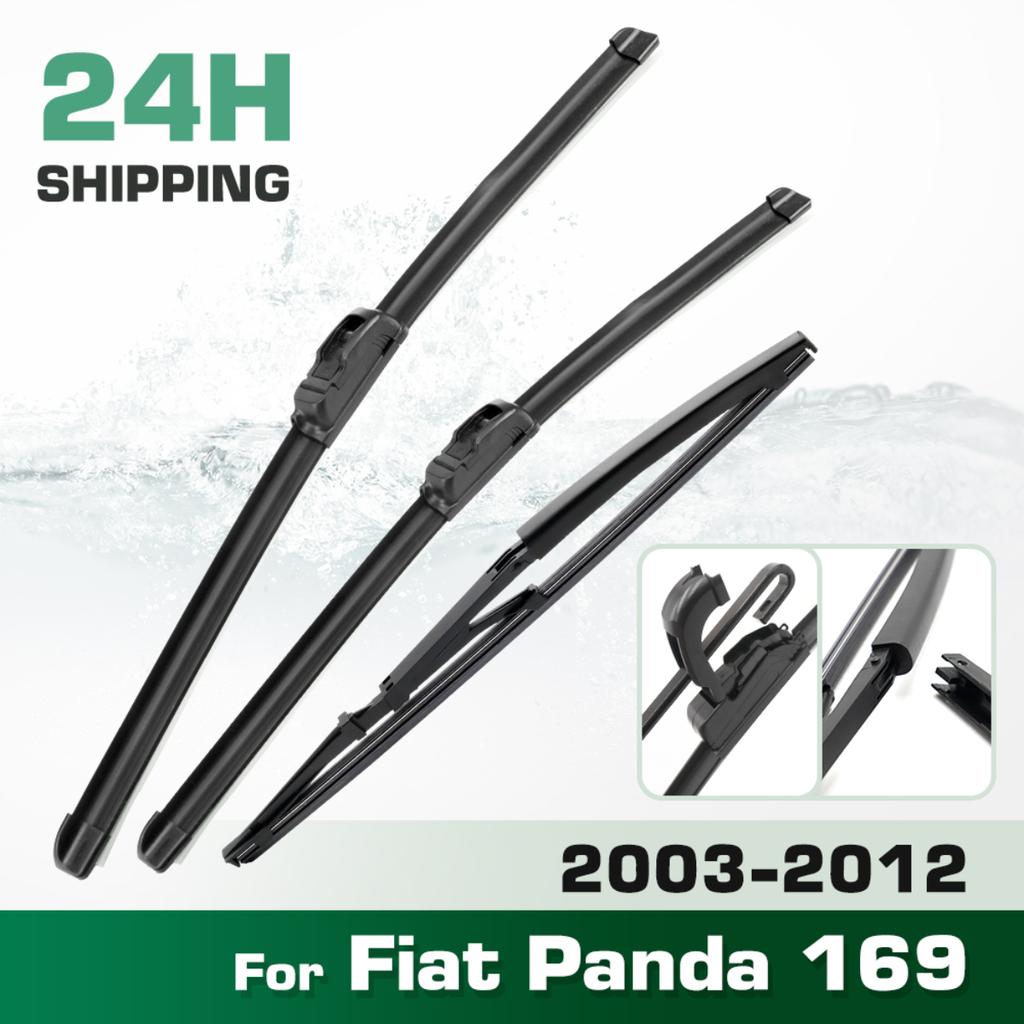 For Fiat Panda 169 2003-2012 2004 2005 2006 2007 Wiper Front&Rear Wiper Blades Windshield Windscreen Window Brushes 22"+16"+13