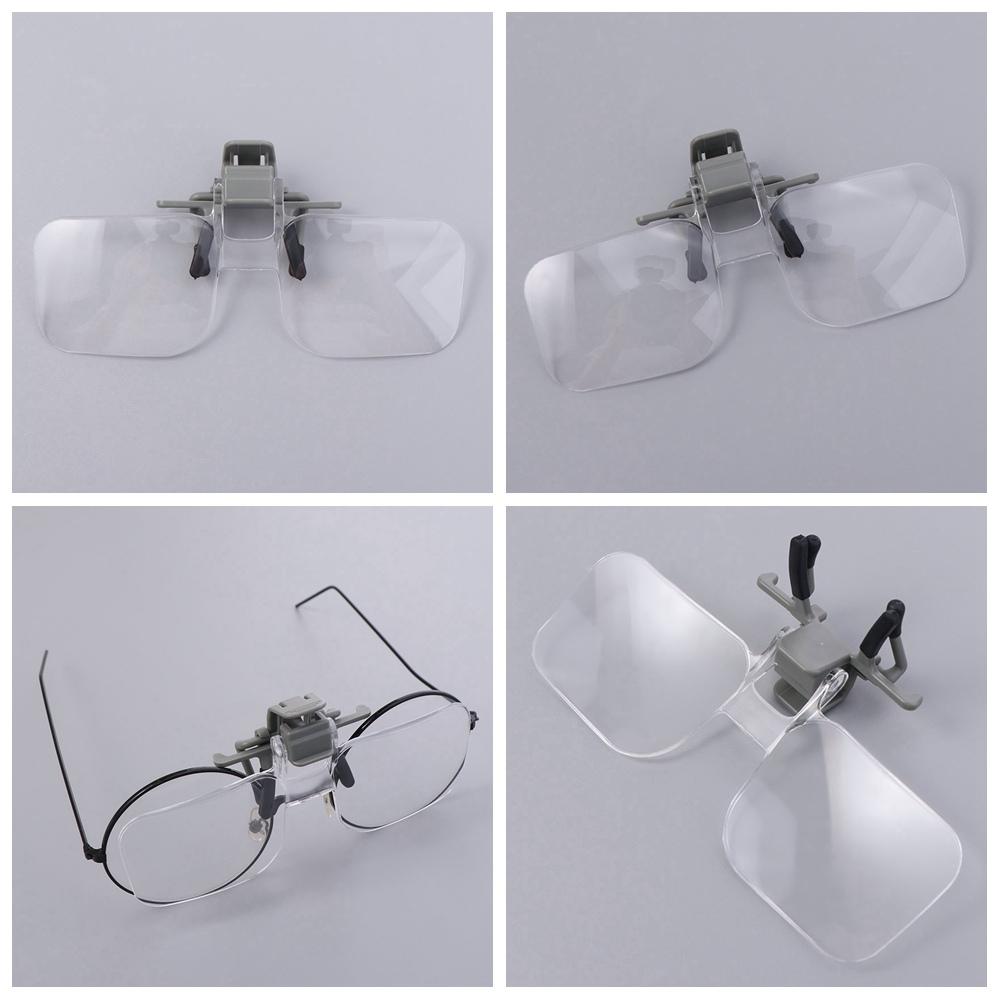 Detachable Clip-on Magnifying Glass 2X Magnification Clip on Eyeglass Loupe Seniors Daily Use