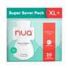 Nua Ultra Safe| 30 для обильных выделений -XL+ | СУПЕР ЭКОНОМИЧНАЯ УПАКОВКА | Прокладка, не пропускающая протечки и не содержащая токсинов (Пакет из 30)