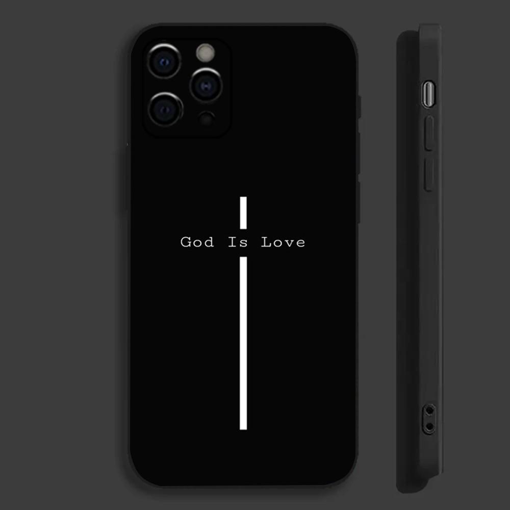 Стих из Христианской Библии Чехол для телефона Иисус Для Apple iPhone 15,14,13,12,11,Pro,X,XS,Max,XR,Plus,Mini Мягкий Черный Чехол