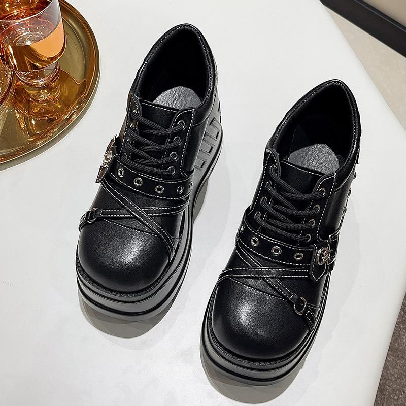 Новые туфли-лодочки в стиле панк-готика для женщин на толстой подошве, брендовые туфли Мэри Джейн на платформе, туфли на танкетке и высоком каблуке для вечеринки в стиле косплея, дизайнерские туфли в стиле Лолиты