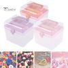 Прозрачная коробка для хранения со съемным лотком с 3 отделениями, двухслойная портативная ручка, многофункциональные игрушки, ювелирные изделия, канцелярские принадлежности, держатель для органайзера для макияжа