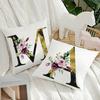 Alphabet Flower A-Z Polyester Pillowcase Home Sofa Cushion Cover Living Room Decor Pillow Cases Coffee Shop Throw Pillow Covers