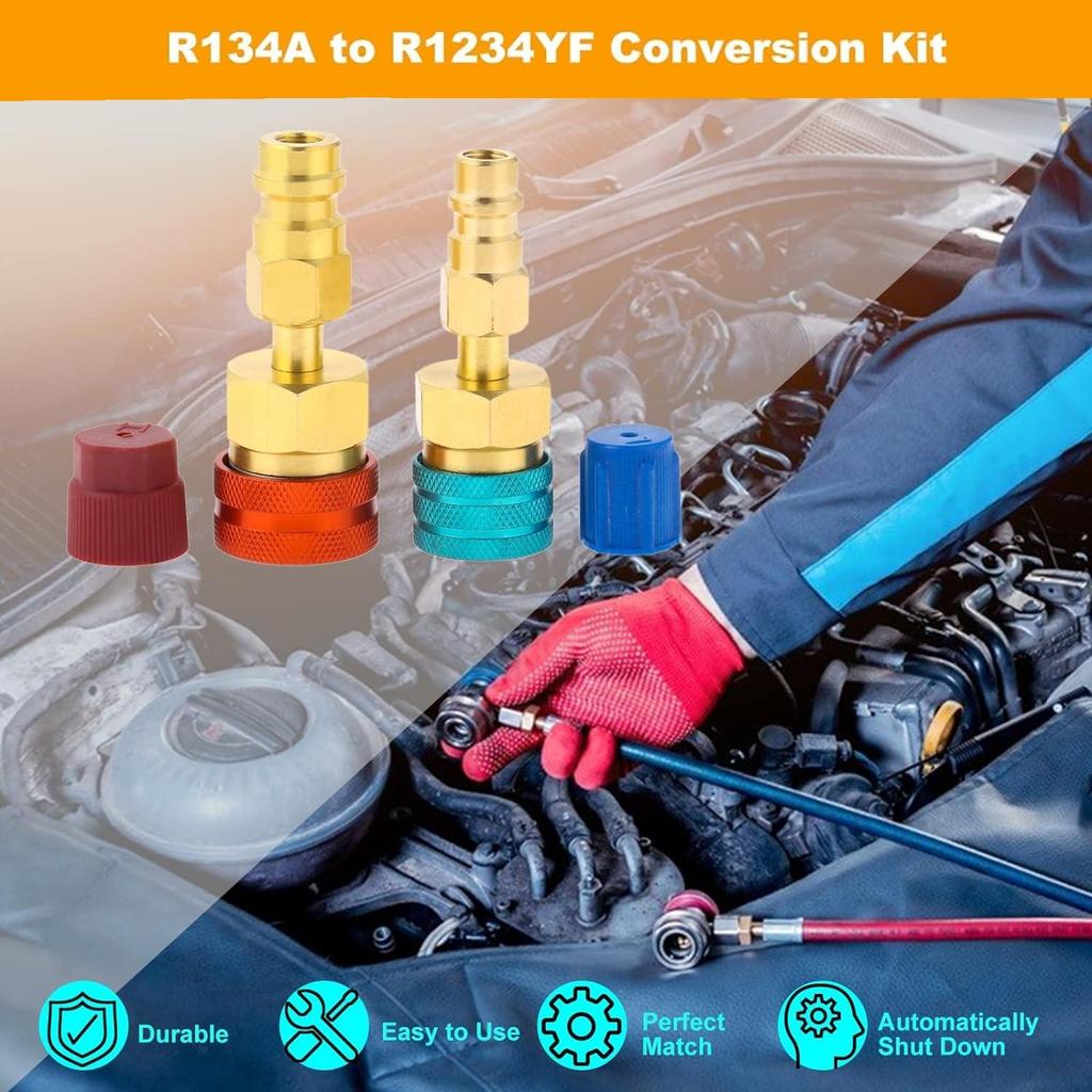 Переходник быстрого соединителя R1234YF на R134A, переходник шланга с соединительным разъемом для зарядки переменного тока автомобильного кондиционера