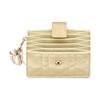 Dior LADY Dior Collection Patent Leather Calfskin Canvas Check Pattern 5-Card Slot Card Holder & Coin Purse Women's Style Light Yellow