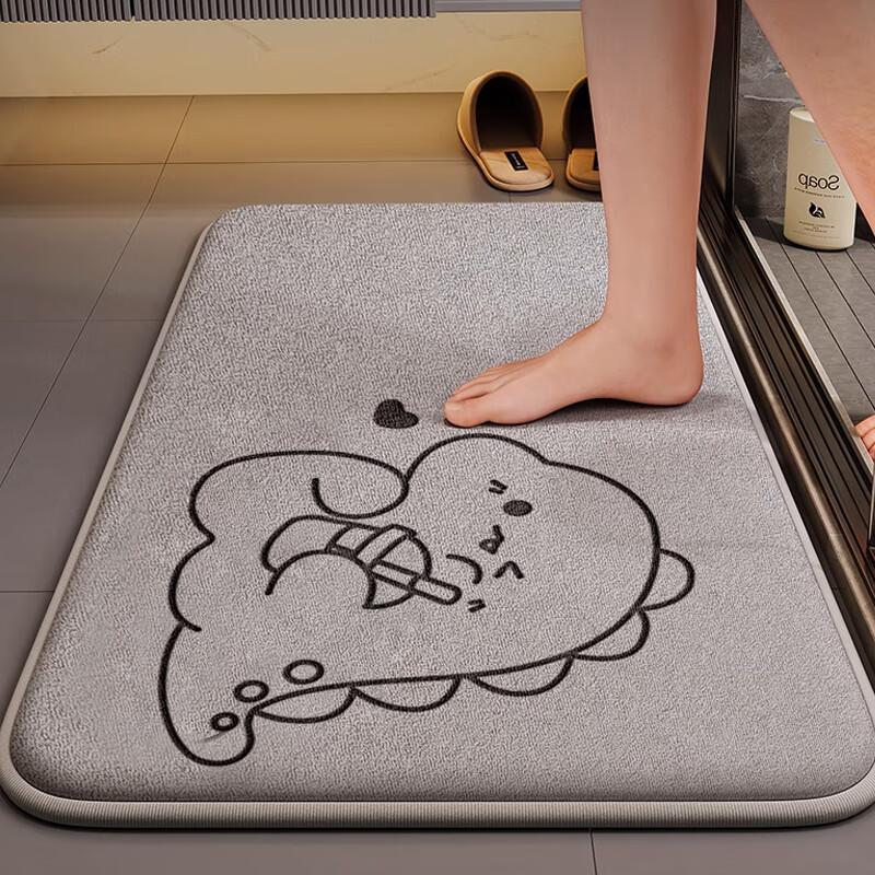 JANMEIJIA Bathroom Non-Slip Mat, Absorbent Mat, Bathroom Entrance Mat, Quick-Drying Foot Mat for Toilet, 40*60cm