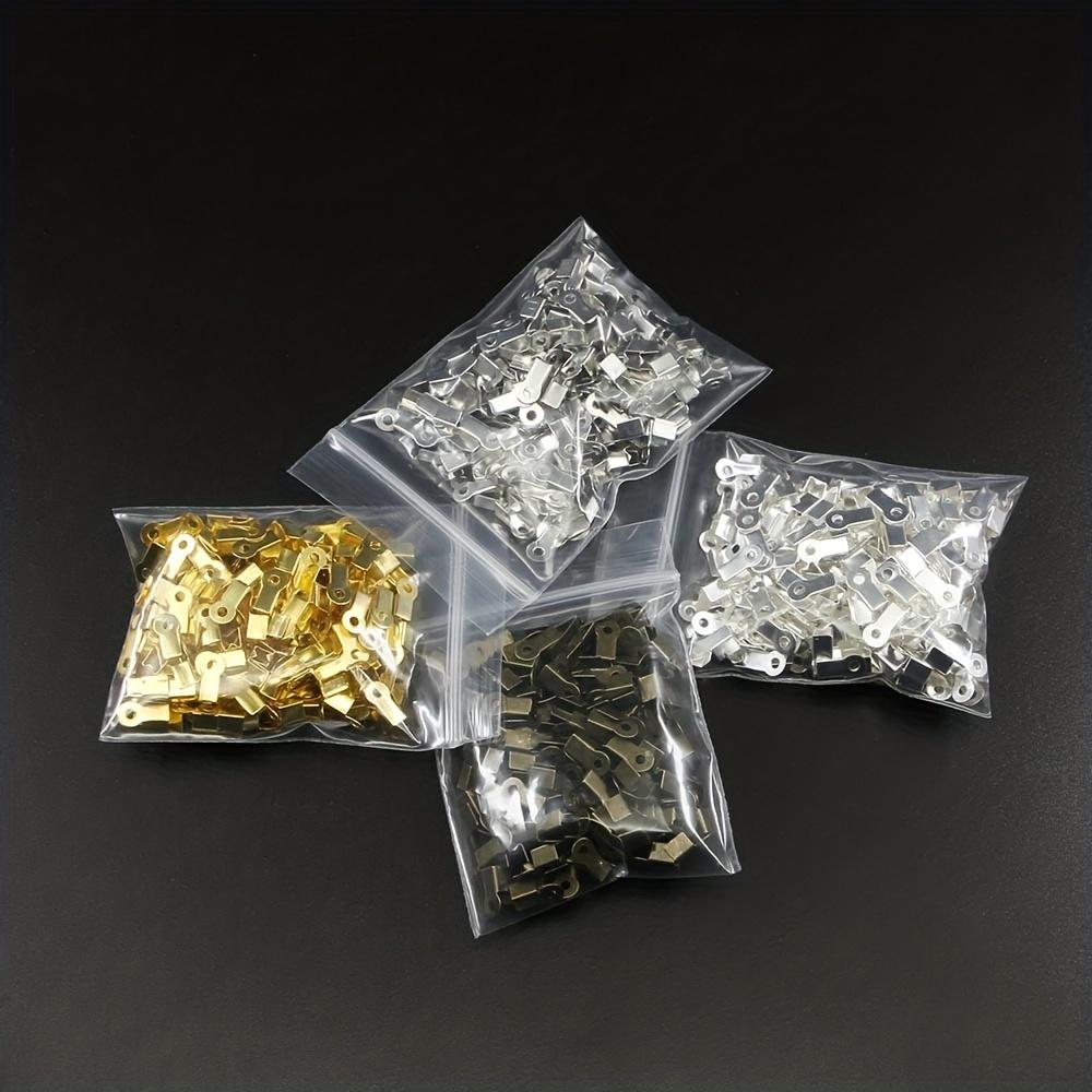 98 шт./Лот Зажимы-концевики для шнура, концы для шнура, ленты, кожи, клипсы-наконечники, складные обжимные бусины, коннекторы для изготовления украшений, товары для DIY