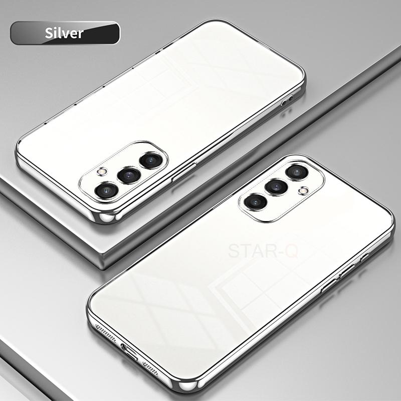 A 55 35 25 15 05 Plating Transparent Case For Samsung Galaxy A55 A35 A25 A15 A05S A24 A54 A34 4G 5G Silicone Back Cover
