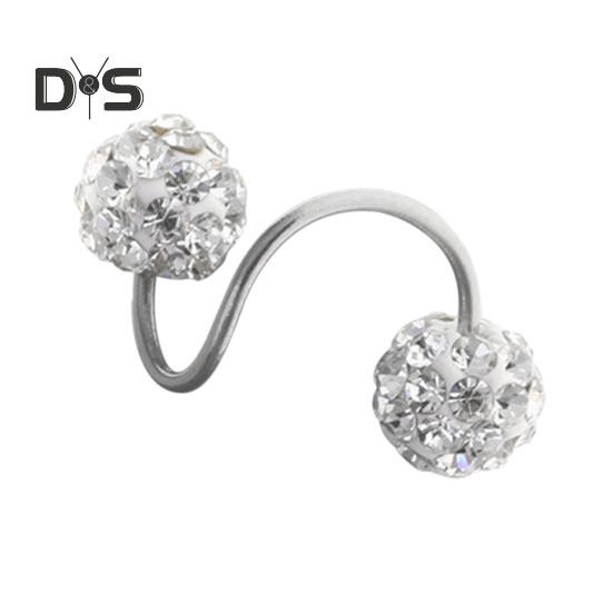 1 шт. серьги для пирсинга, искусственные кристаллы, серьги-гвоздики для козелка, легко чистящиеся серьги-гвоздики для хряща ушной раковины, губы