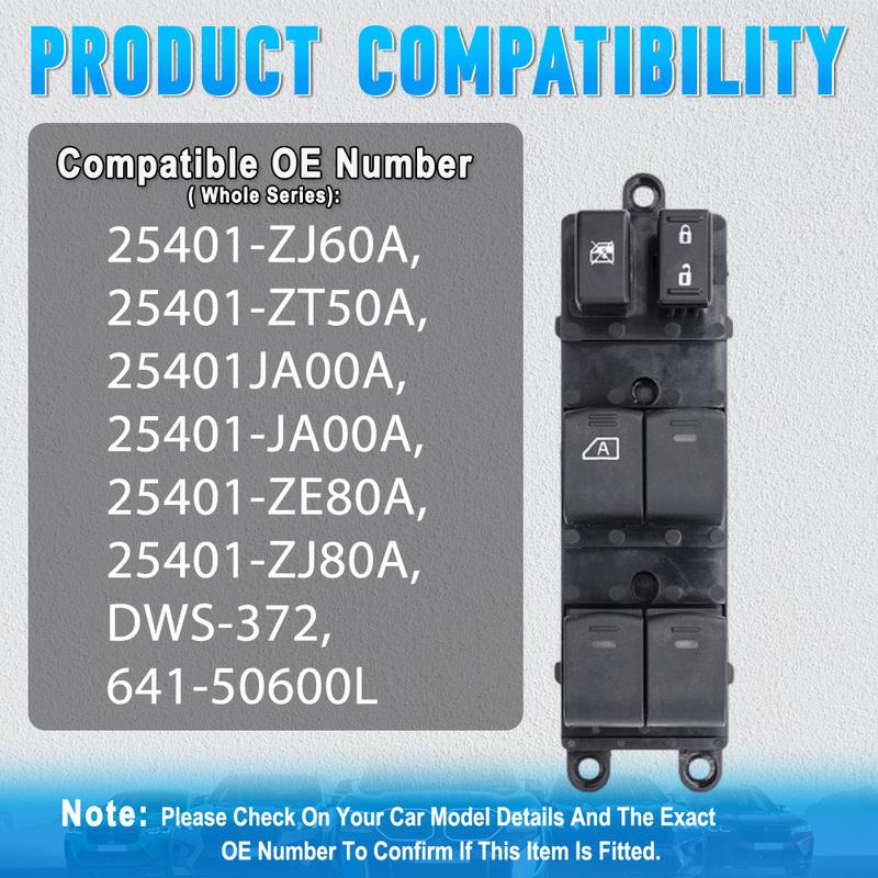 Left Driver Side Electric Power Master Window Control Switch 25401-ZJ60A for NISSAN SENTRA 2008 2009 2010 2011 2012