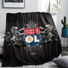 Olympique Lyonnais,pattern Flannel Blanket, High quality Comfortable for All Seasons, Home Decor, Warmth and Comfort, Perfect for Gifts.