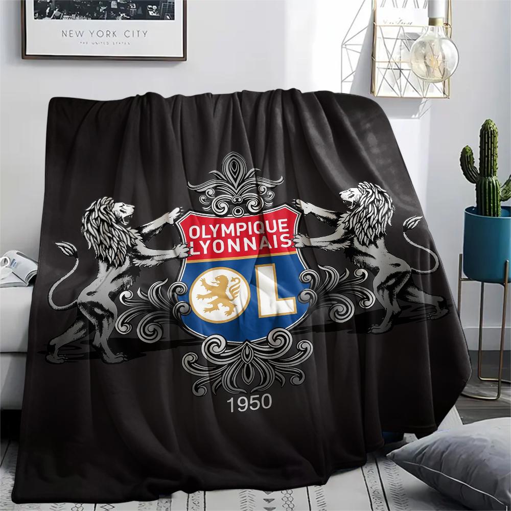 Olympique Lyonnais,pattern Flannel Blanket, High quality Comfortable for All Seasons, Home Decor, Warmth and Comfort, Perfect for Gifts.