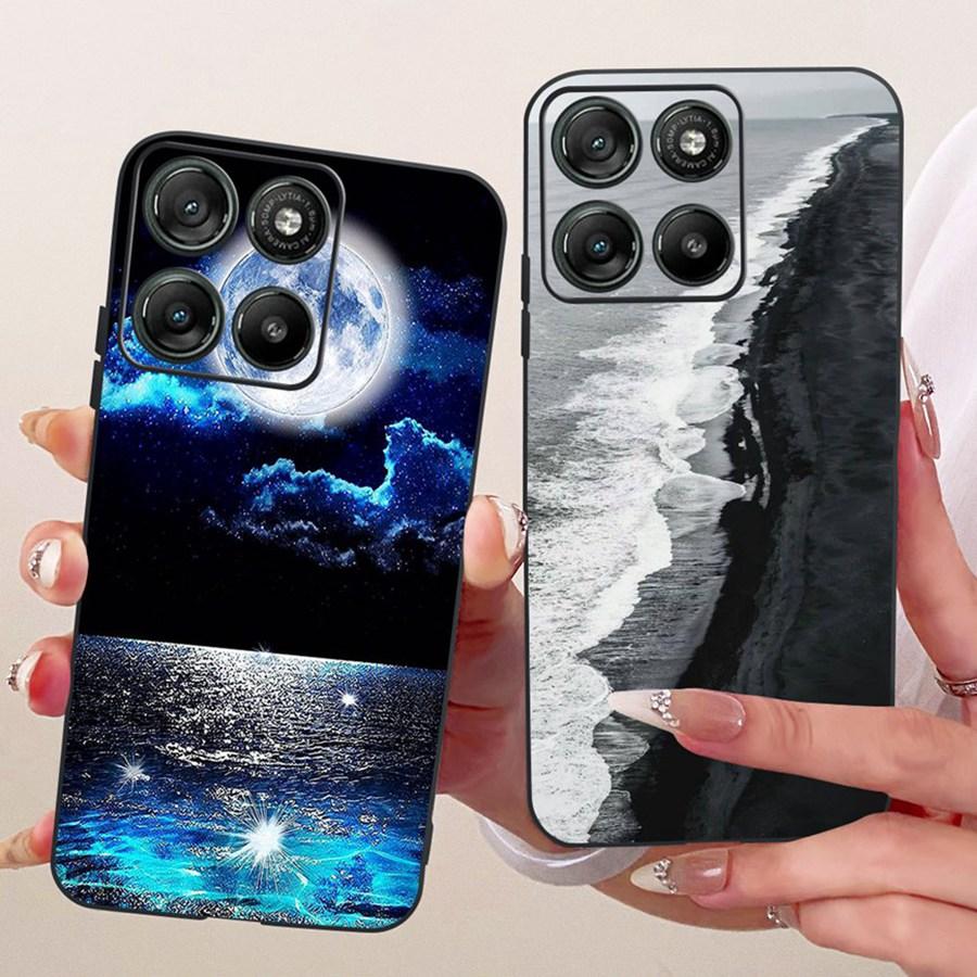 For Motorola Moto G67 MotoG77 Case New Luxury Painted Cover Black Silicone Soft Phone Case For Moto G77 G 67 Back Cover Bumper