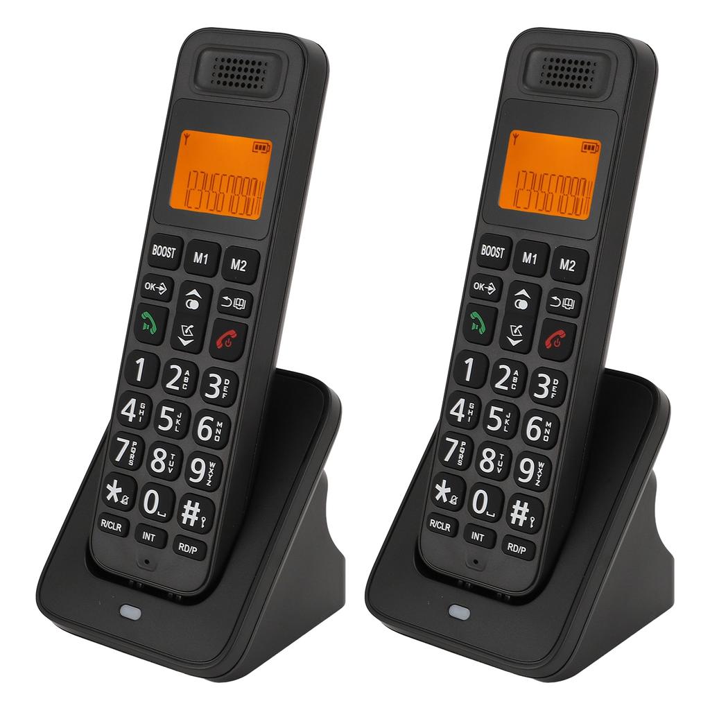 Домашний телефон с желтым ЖК-дисплеем с подсветкой DECT 6.0 беспроводной домашний телефон с 2 трубками полный дуплекс