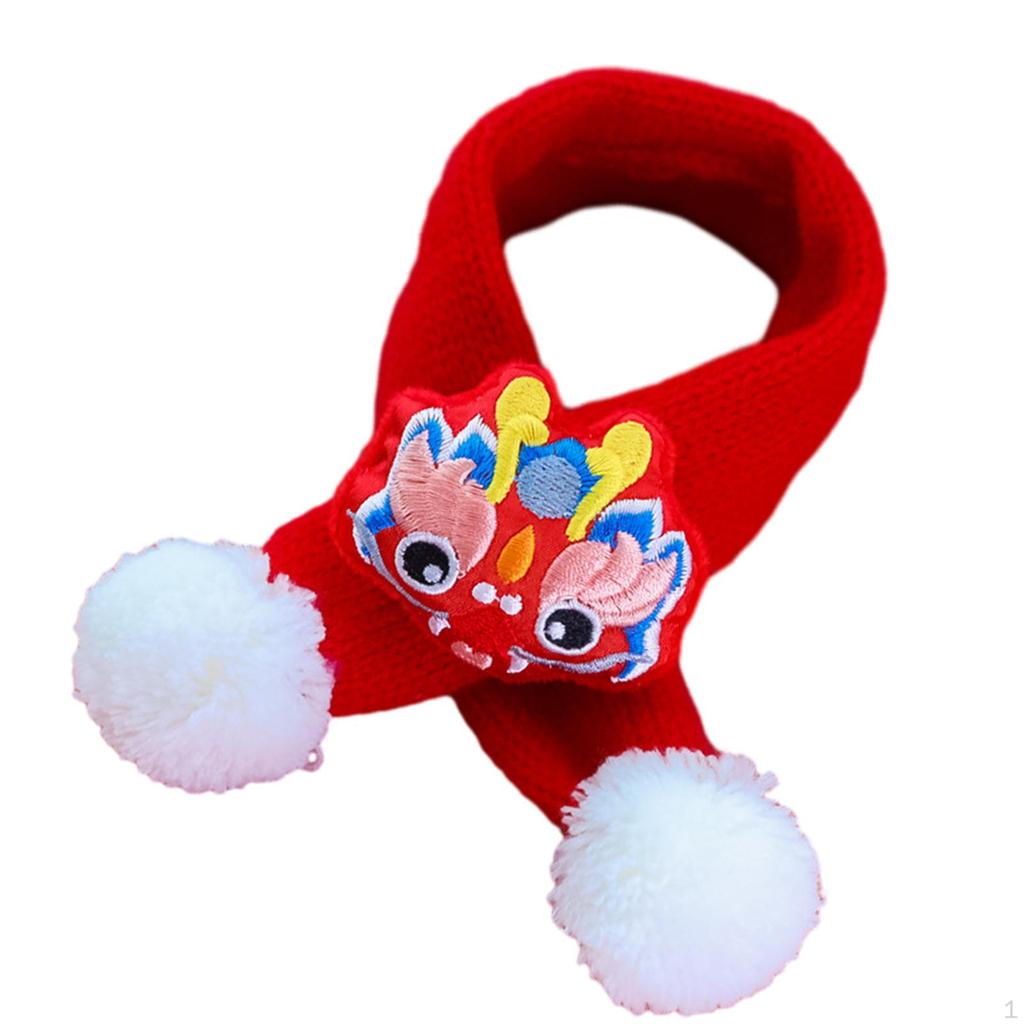 Вязаный шарф для кошек, аксессуары на год питомца, моющиеся, утеплитель для шеи для щенков