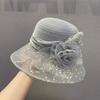 New women's fresh and versatile mesh sequin printed lace flower sun hat vacation travel sun protection
