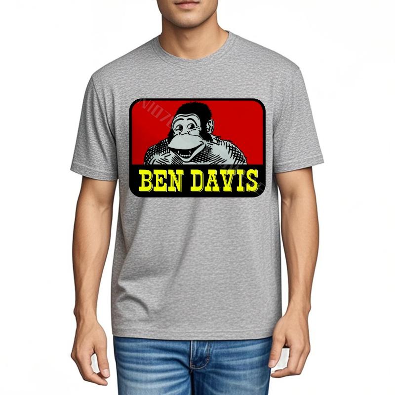 Unisexs Top Workout Short Sleeve Shirt Ben Davis Monkey On Red Vintage Unisexs Tshirt Stylish Comfort Tshirt ONeck
