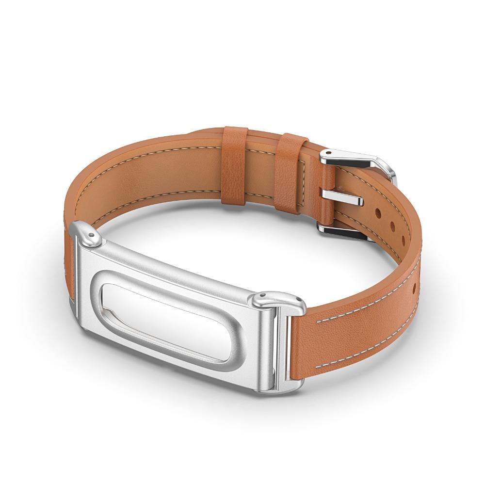 Leather Sport Band Metal Case Replacement Wristband for Google Fitbit Air for Men Women