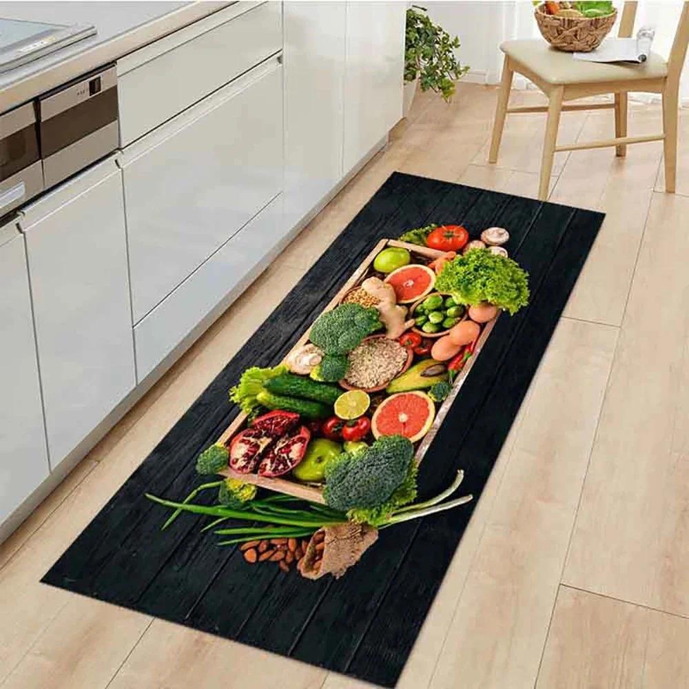 Flavoring Fruit Floor Mat Vegetable Carpet for Kitchen or Entrance Washable Non-Slip Rug Home Decor Large Size for Household Use