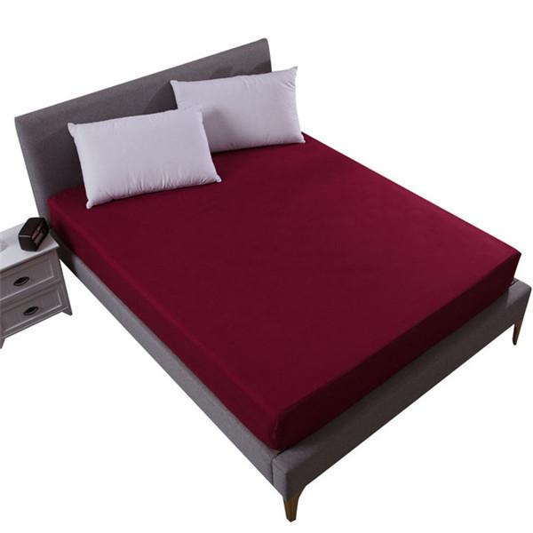 Простыня на кровати с эластичной резинкой по всему периметру, сплошное цветное покрывало, защитный чехол, наматрасник, глубокий карман, без наволочки