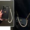 3D Камелия Жемчужная Цепочка Кроссбоди Шнурок Мягкий Чехол Для iPhone 15 14 Pro Max 12 13 11 XS XR 7 8 Plus Ударопрочная Задняя Крышка