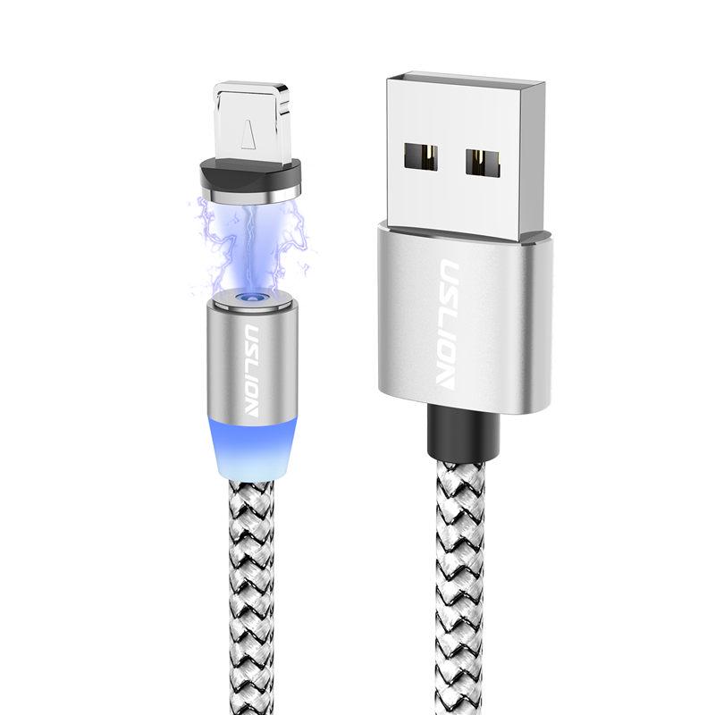 USLION 2M Магнитный Micro USB Кабель Для Зарядки iPhone Type-C Магнитное Зарядное Устройство USB Кабель Type C