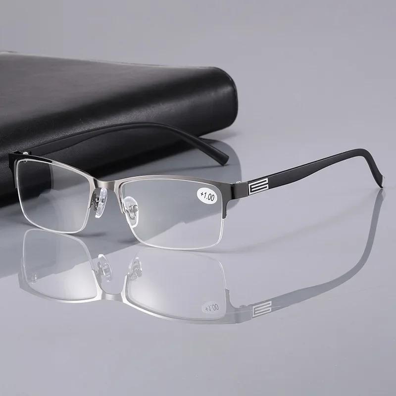 Mens Bifocal Reading Glasses Business Style Progressive Vision Adjustment Eyeglasses for Near Far Sight Presbyopia