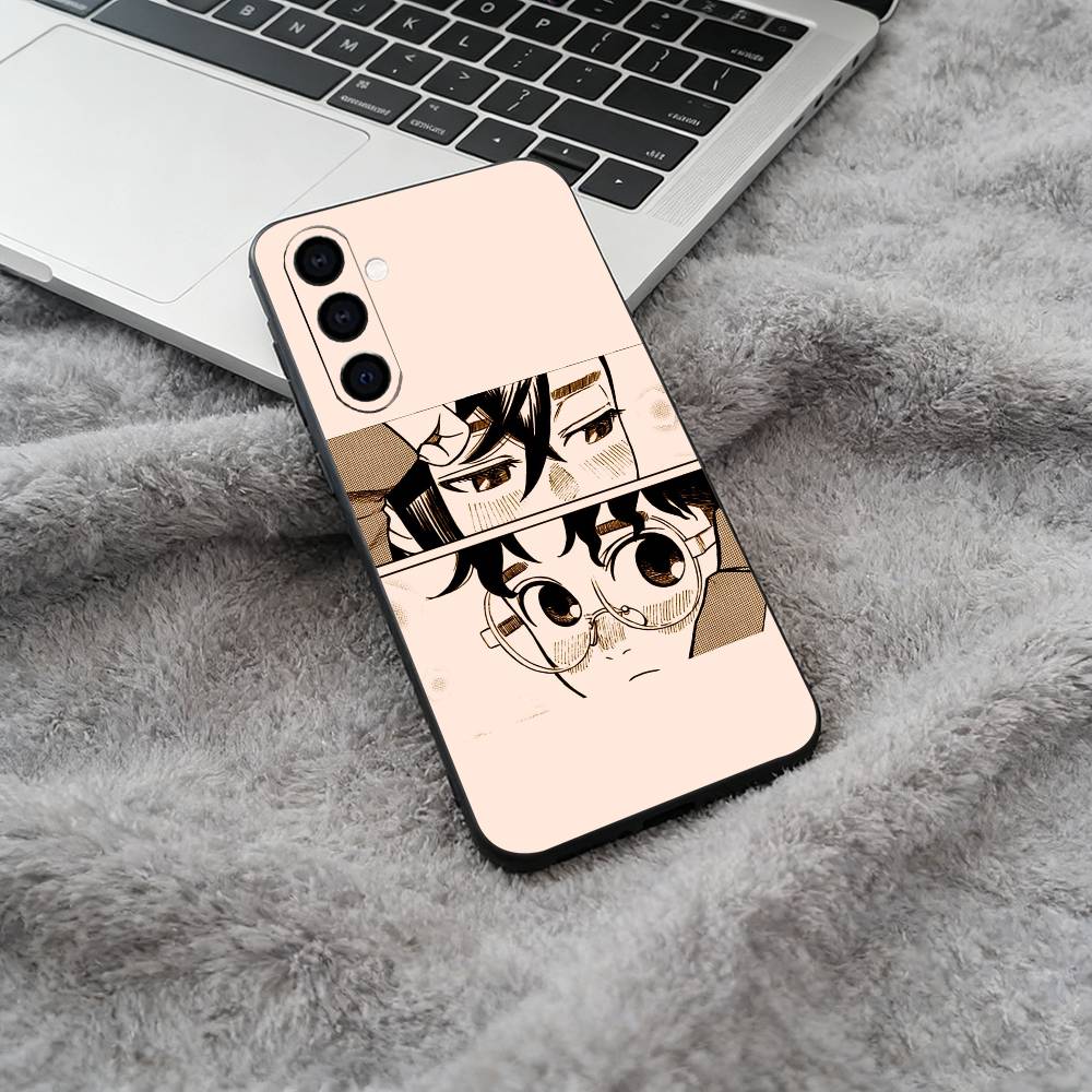 D-Dandadan- Momo Ayase- Okarun Black Soft Silicone Phone Case for Samsung Galaxy A73, A71, A72, A70, A53, A52, A51