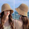 UV Protection Beach Cap Foldable Panama Cap Summer Straw Bucket Hat
