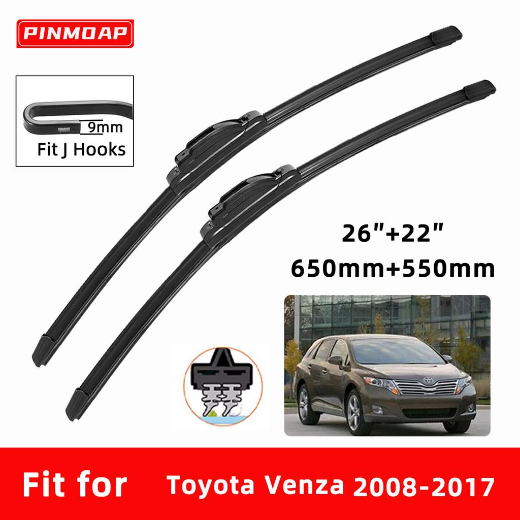 Car Wipers Double Rubber for Venza 2008-2017 Front Brushes Cutter Automobiles Parts Accessories Windscreen Wipers Wear Parts