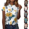 Women's Short Sleeved Round Necked T-shirt, Fashionable Floral Printed T-shirt, Casual Top, Shoulder Length Short Sleeved Top